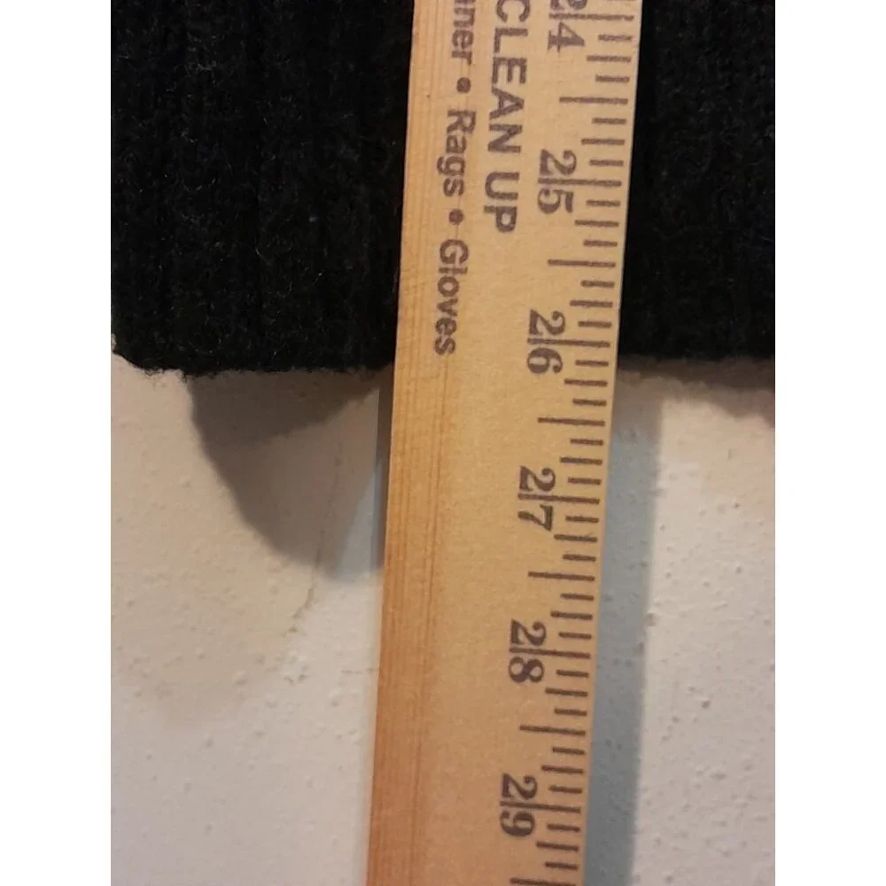 Anthropologie Pointelle Cardigan Sz Small Boho Oversized Cable-Knit Slouchy  Blk - Picture 10 of 11